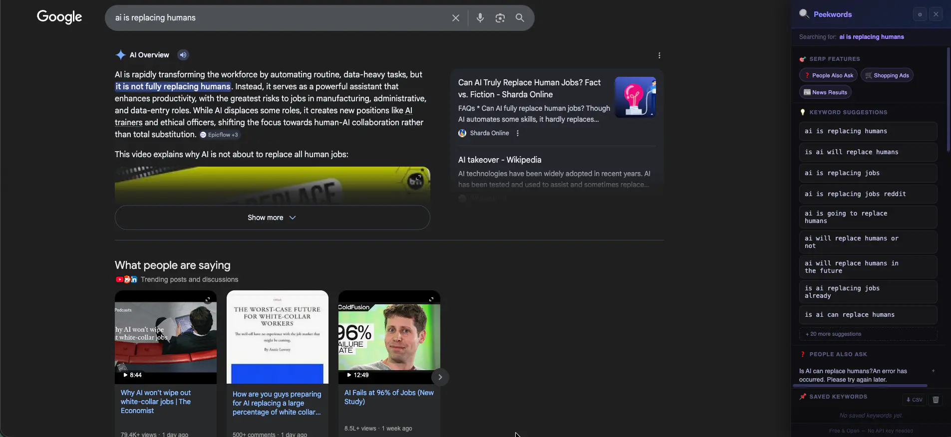 SERP Feature Detection & Top Result Analysis