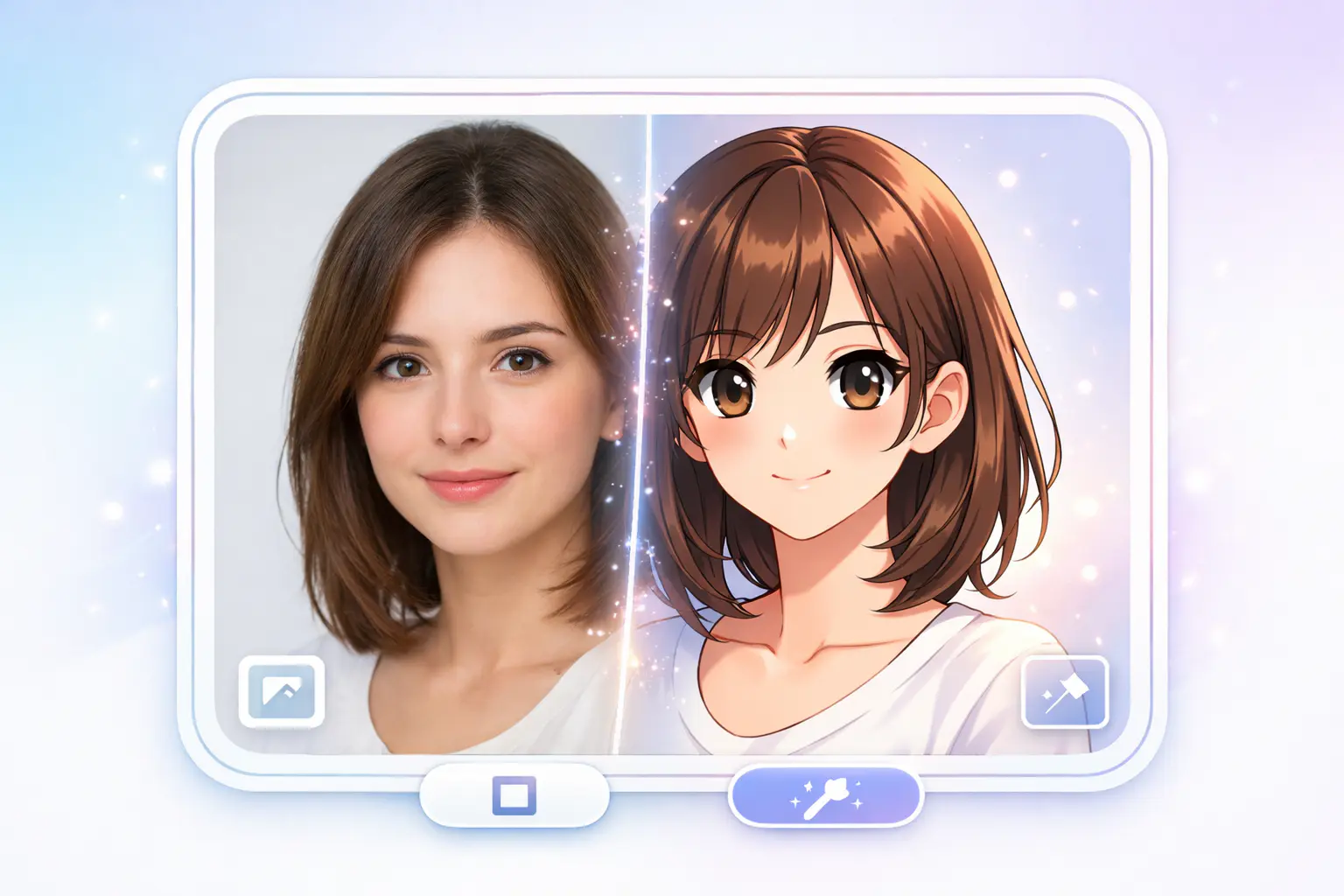 anime portrait generator turning a photo into anime using AI