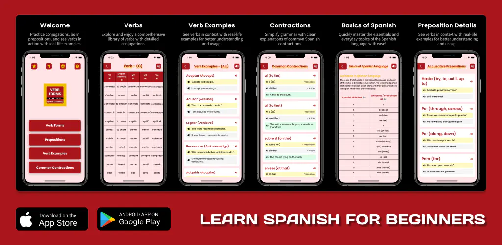Learn Spanish: Verb Forms & Grammar App