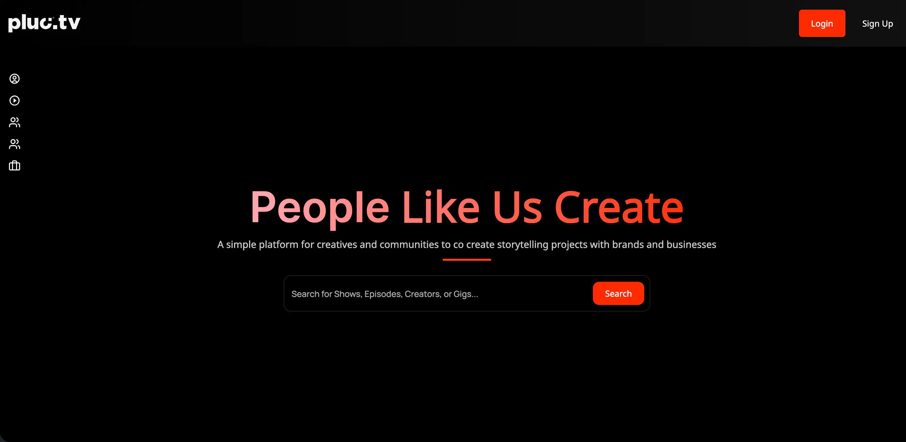 Pluc TV home page